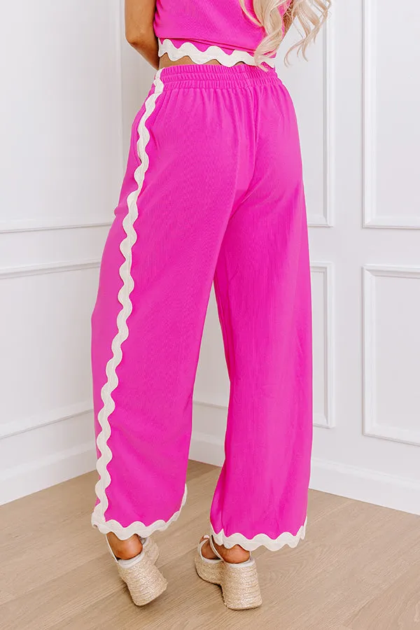 Urban Chic High Waist Wide Leg Pants in Fuchsia