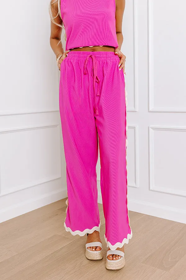 Urban Chic High Waist Wide Leg Pants in Fuchsia