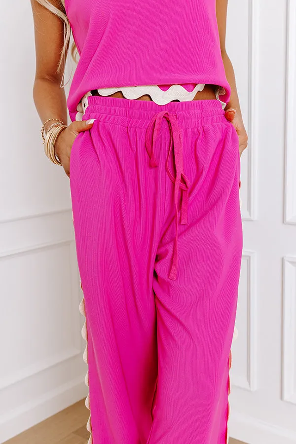 Urban Chic High Waist Wide Leg Pants in Fuchsia