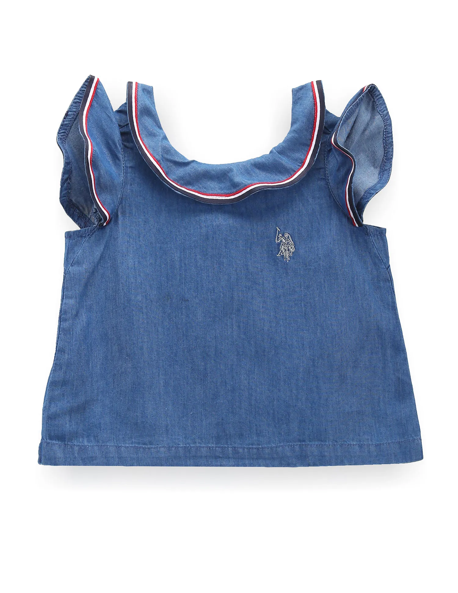 U.S. Polo Assn. Kids Girls Sleeveless Rufflle Top