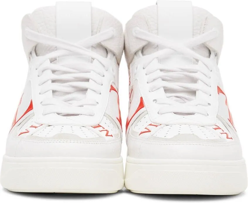 Valentino Garavani White & Red 'VL7N' High-Top Sneakers