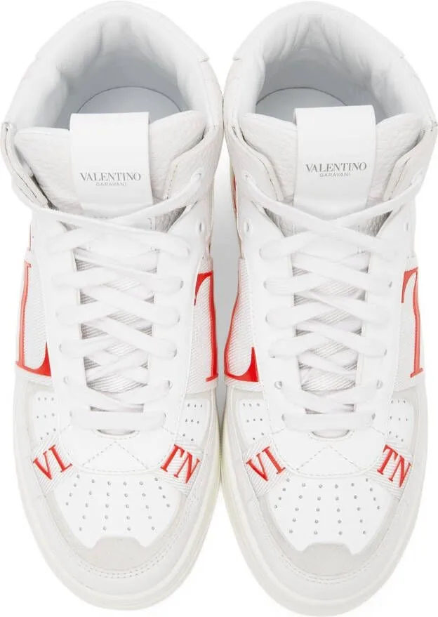 Valentino Garavani White & Red 'VL7N' High-Top Sneakers