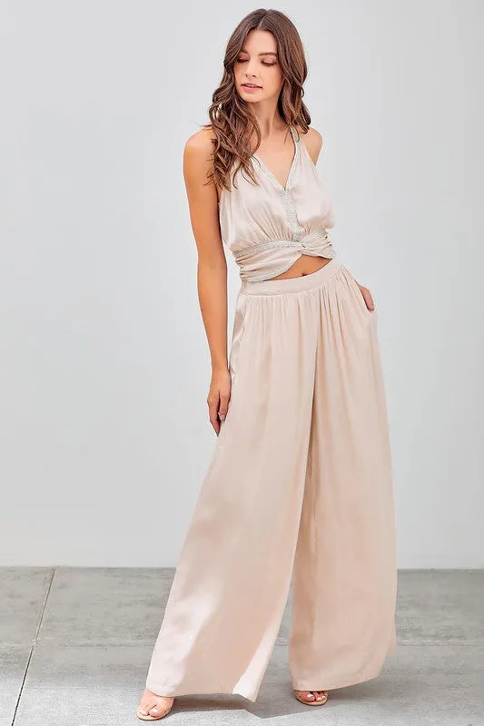 Venus Wide Leg Palazzo Pants - Eggshell