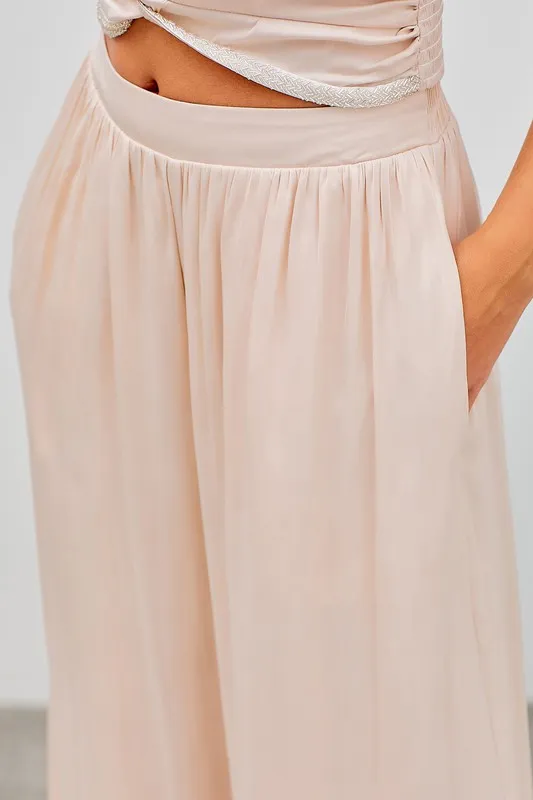 Venus Wide Leg Palazzo Pants - Eggshell