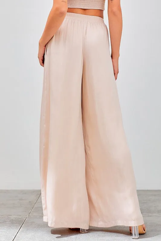 Venus Wide Leg Palazzo Pants - Eggshell