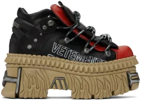 VETEMENTS Black & Red New Rock Edition Platform Sneakers