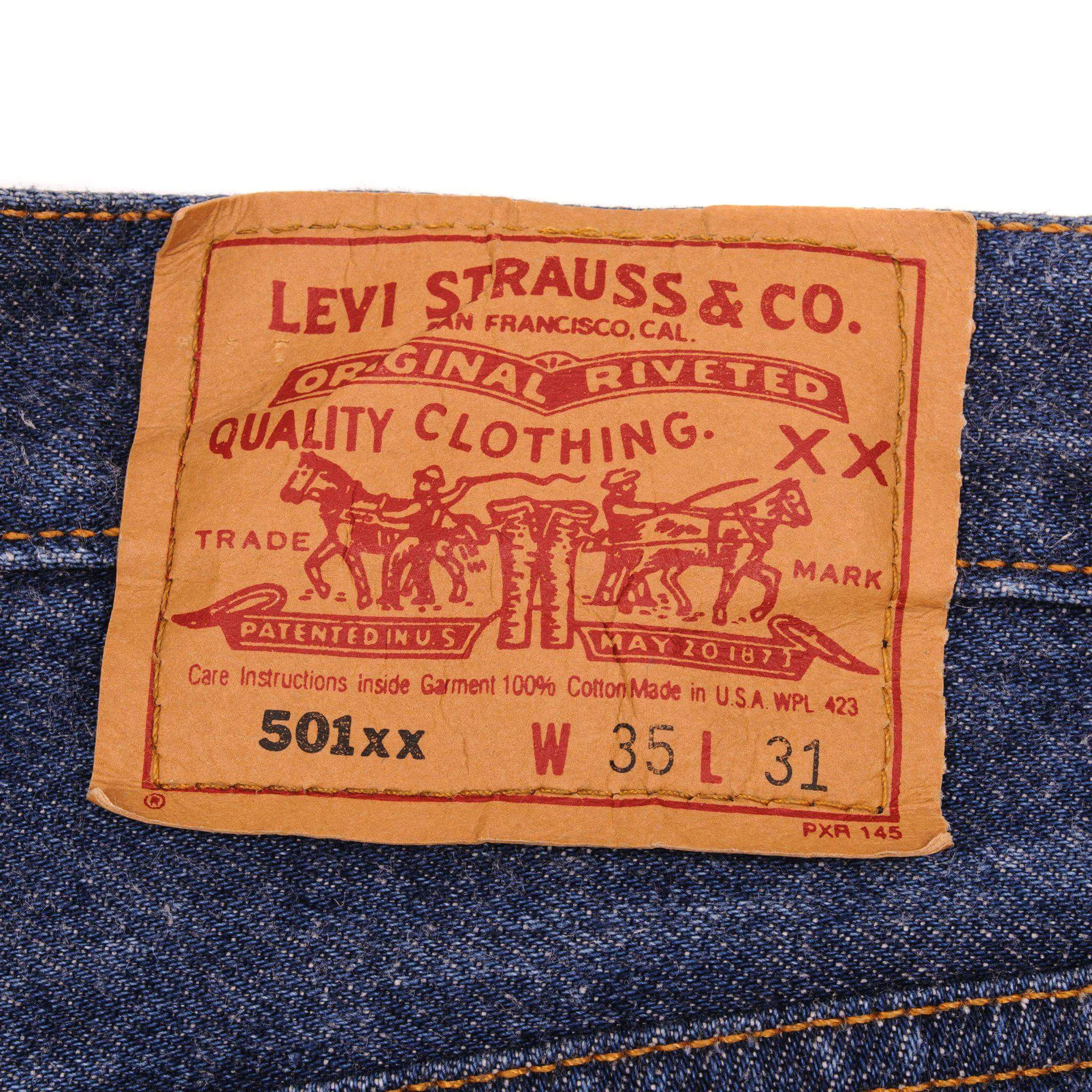 VINTAGE LEVIS 501 JEANS INDIGO SIZE W33 L28.5 1988-1993 MADE IN USA