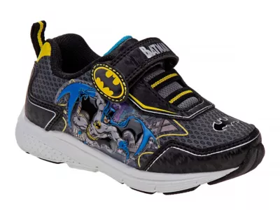 Warner Brothers Batman White Light Hook and Loop Sneakers (Toddler-Little Kids)