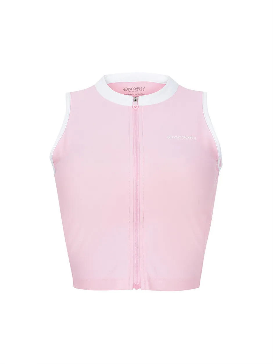 [WMS] Woman Sleeveless Dolfhin Set-Up Water Top Pink