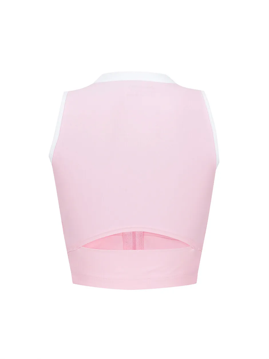 [WMS] Woman Sleeveless Dolfhin Set-Up Water Top Pink