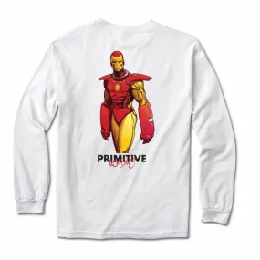 x Marvel x Moebius Iron Man Long Sleeve Skate T-Shirt - White